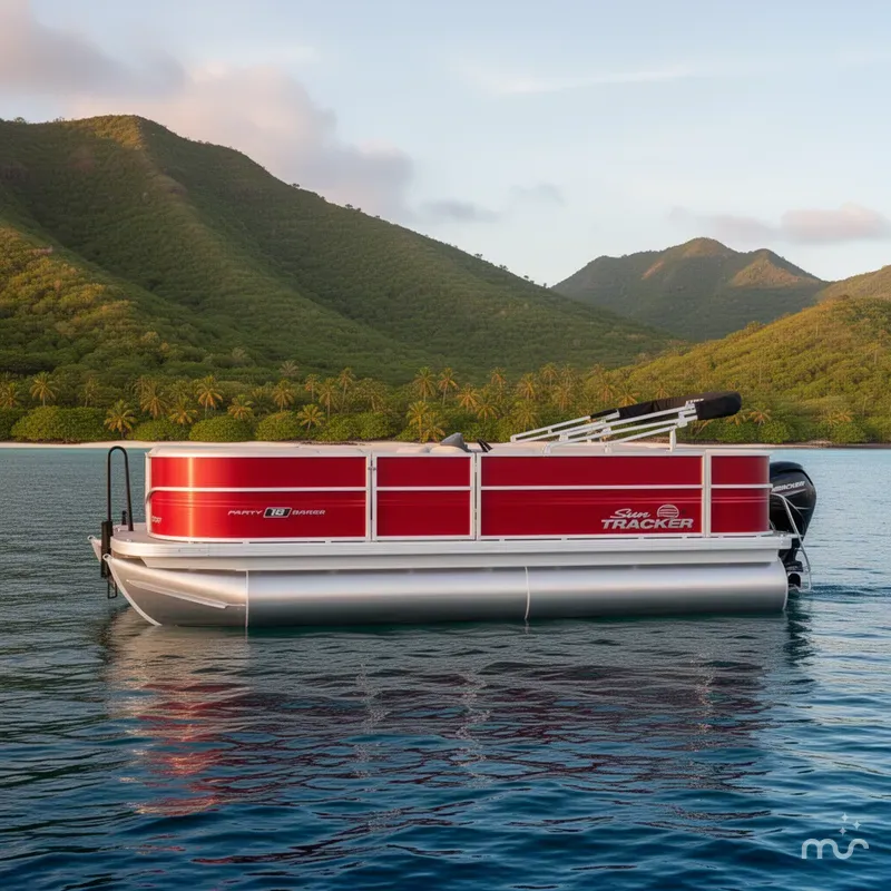 Slide: The Image of Sun Tracker Party Barge 18 DLX 2026 - 2