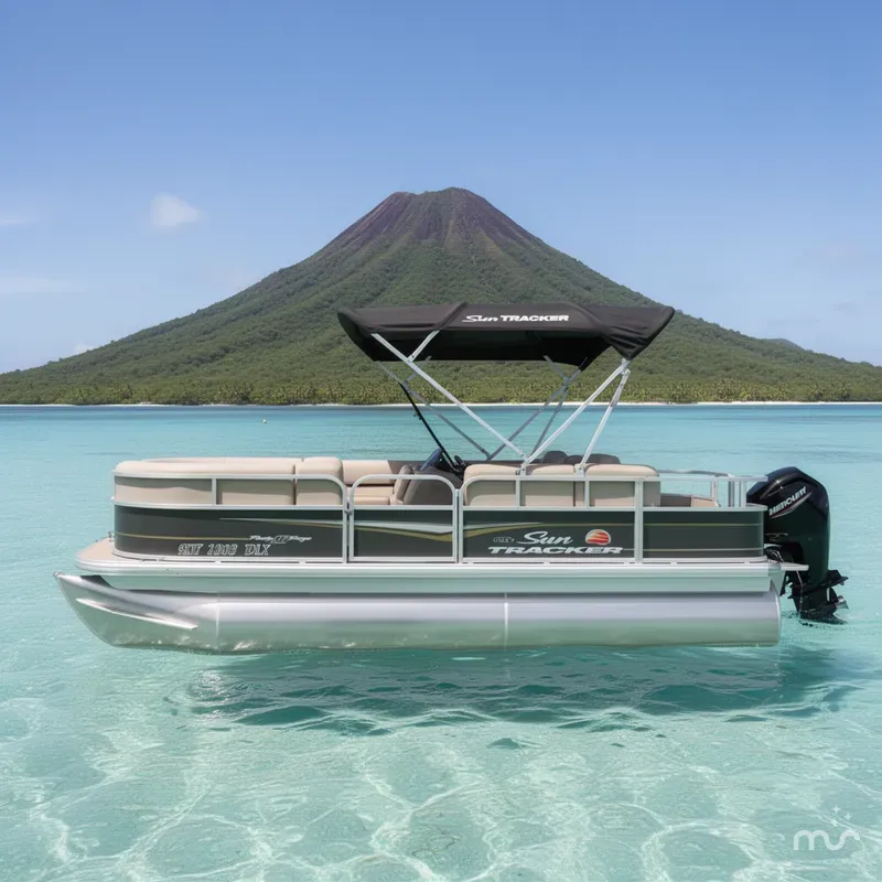 Slide: The Image of Sun Tracker Party Barge 18 DLX 2023 - 2