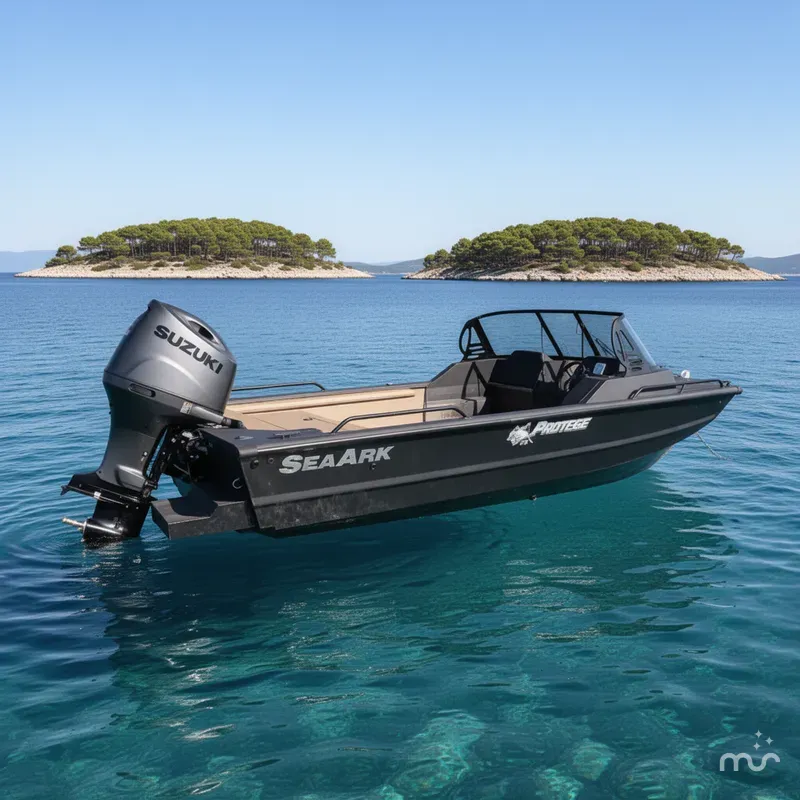 Slide: The Image of SeaArk Protege 200 Suzuki 150 w/ Trailer 2026 - 2