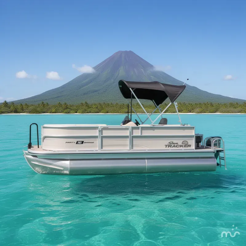Slide: The Image of Sun Tracker Party Barge 16 DLX 2026 - 2