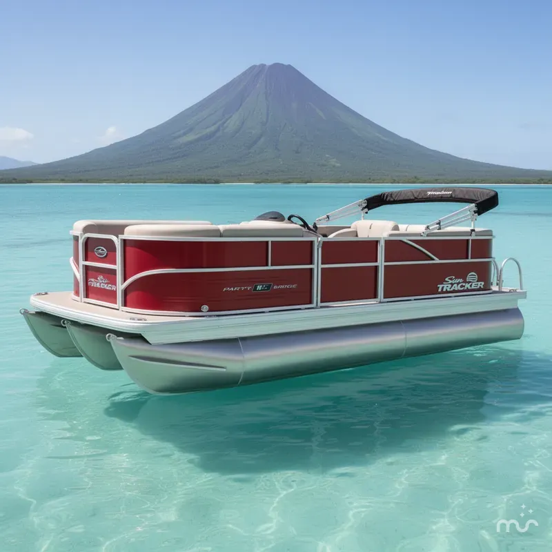Slide: The Image of Sun Tracker Party Barge 16 DLX 2026 - 2