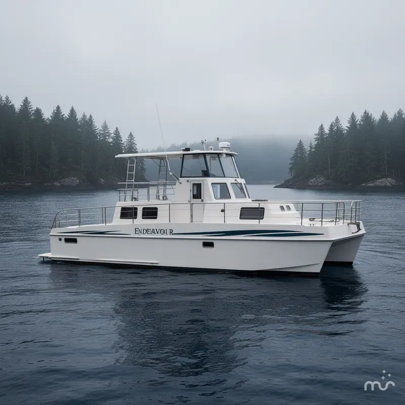 Slide: The Image of Endeavour 40 Trawler Catamaran 2006 - 2