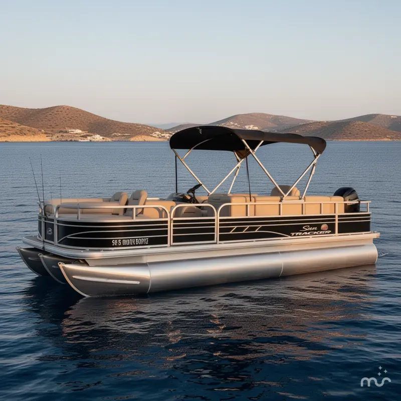 Slide: The Image of Sun Tracker FISHIN BARGE 20 DLX w/ 90HP Mercury! 2021 - 2
