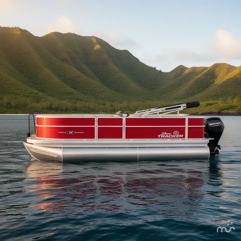 Slide: The Image of Sun Tracker Party Barge 18 DLX 2026 - 2