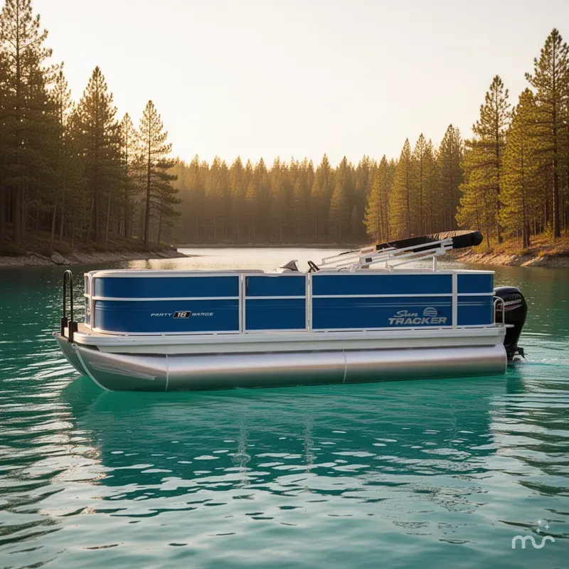 Slide: The Image of Sun Tracker Party Barge 18 DLX 2026 - 2
