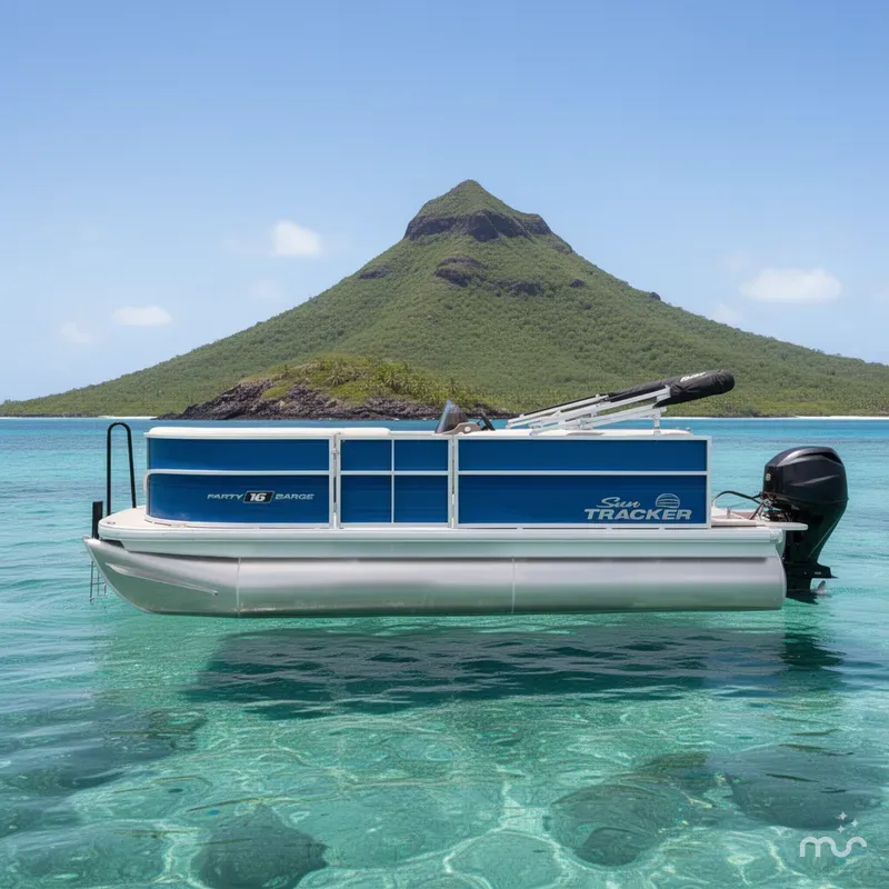 Slide: The Image of Sun Tracker Party Barge 16 DLX 2026 - 2