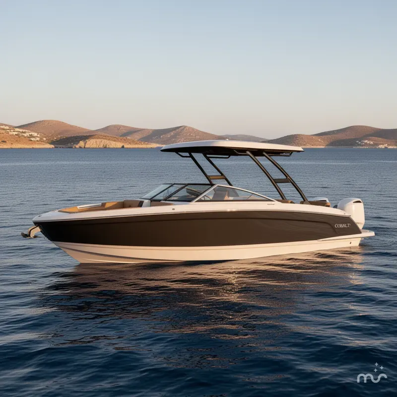Slide: The Image of Cobalt R8 Outboard Coastal Edition Bowrider 2026 - 2