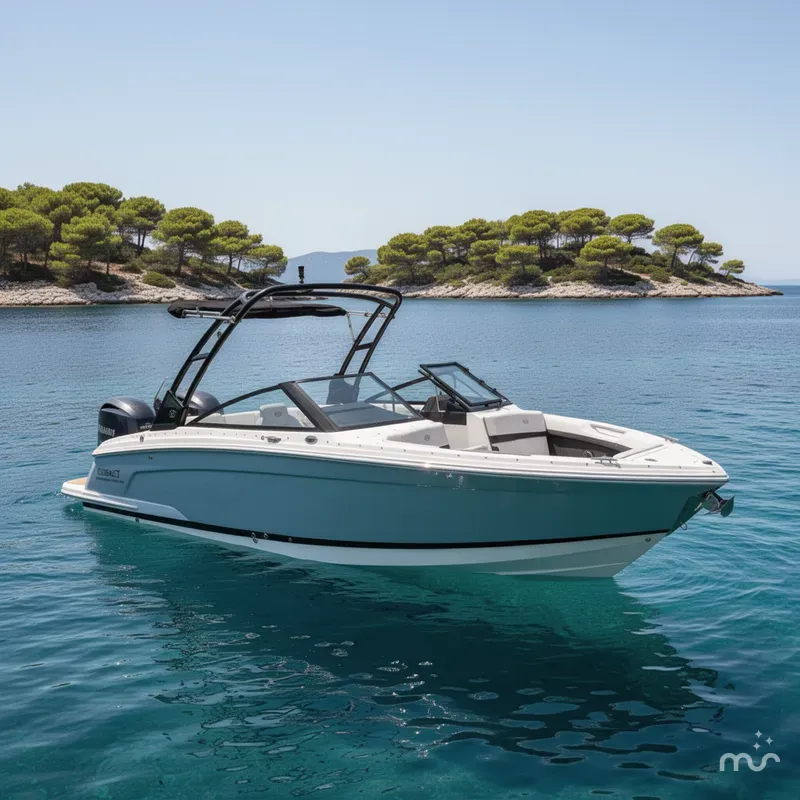 Slide: The Image of Cobalt R6 Outboard Coastal Edition Bowrider 2026 - 2