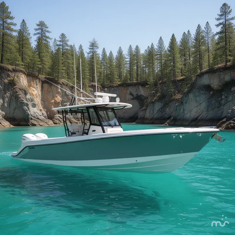 Slide: The Image of Edgewater 340CC Center Console 2025 - 2