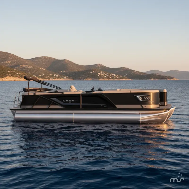 Slide: The Image of Crest Caribbean RS SLC 250 25 Ft. Pontoon Boat 2024 - 2