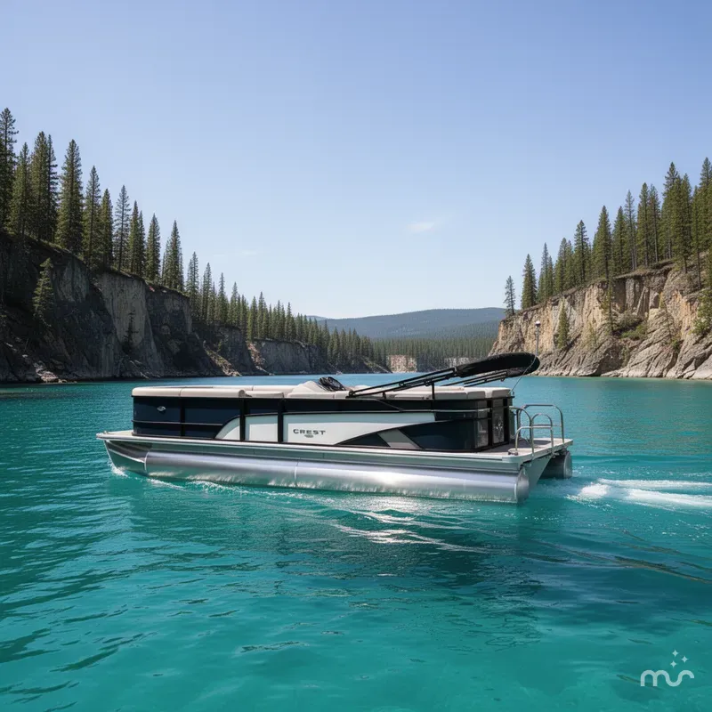 Slide: The Image of Crest Classic Platinum SLRC 240 24 Ft. Pontoon Boat 2024 - 1