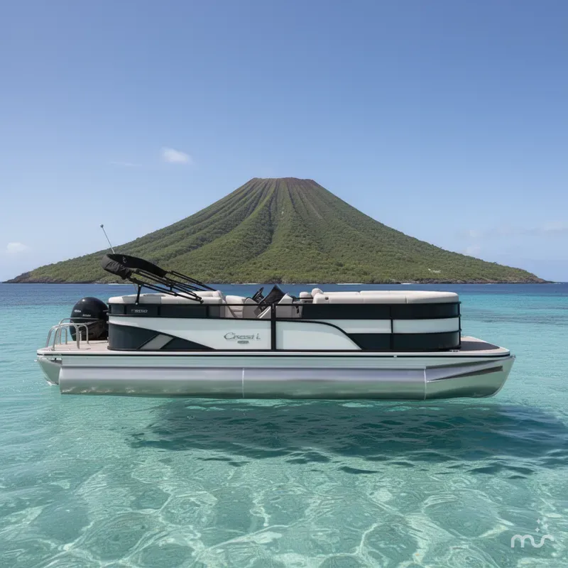 Slide: The Image of Crest Classic L 220 SLC 22 Ft. Pontoon Boat 2025 - 2
