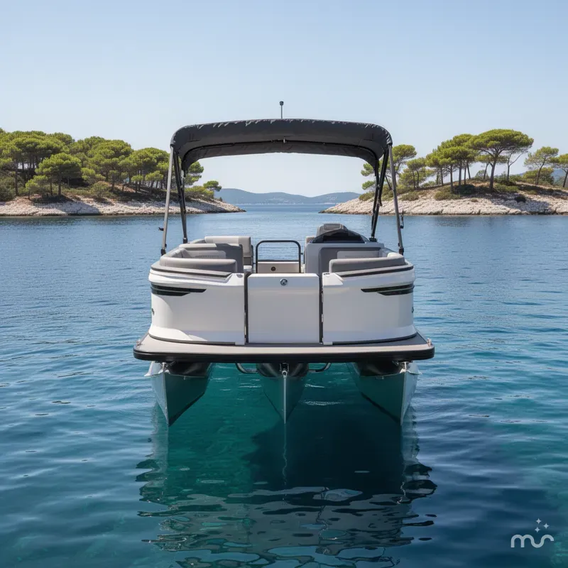 Slide: The Image of Manitou Cruise 20 Bench Twin Tube Pontoon Boat 2025 - 1