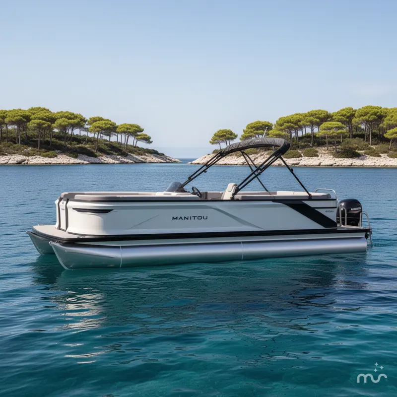 Slide: The Image of Manitou Cruise 20 Bench Twin Tube Pontoon Boat 2025 - 2