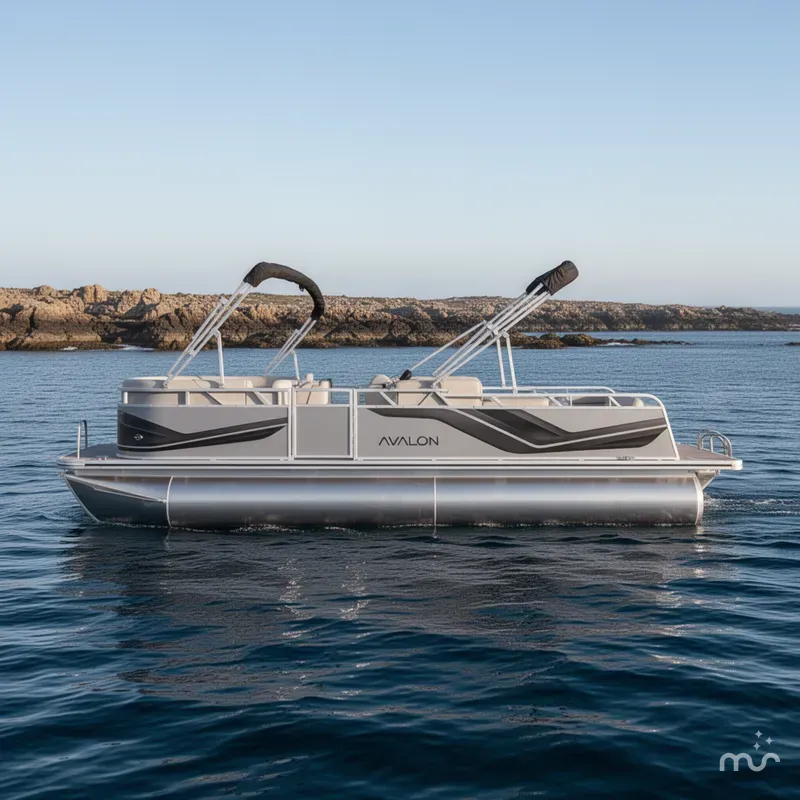 Slide: The Image of Avalon Venture Versatile Rear Bench - 21 FT w/ 60HP Mercury! 2026 - 2