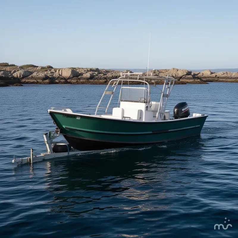 The Image of Homemade TOLMAN SKIFF OB 90HP SUZUKI AND TRAILER 2017 - 0
