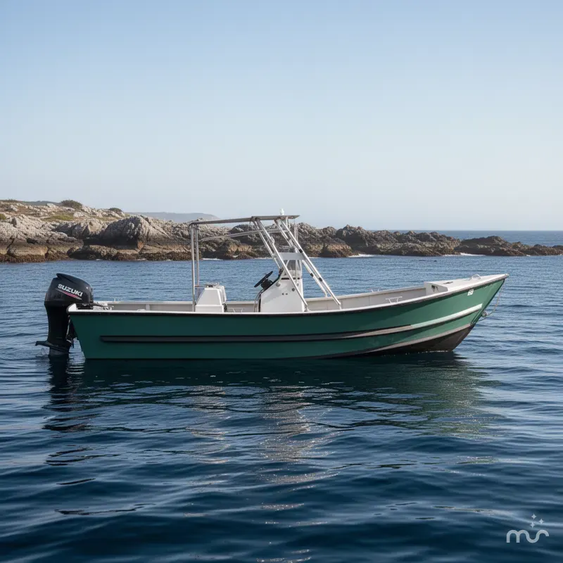 Slide: The Image of Homemade TOLMAN SKIFF OB 90HP SUZUKI AND TRAILER 2017 - 2
