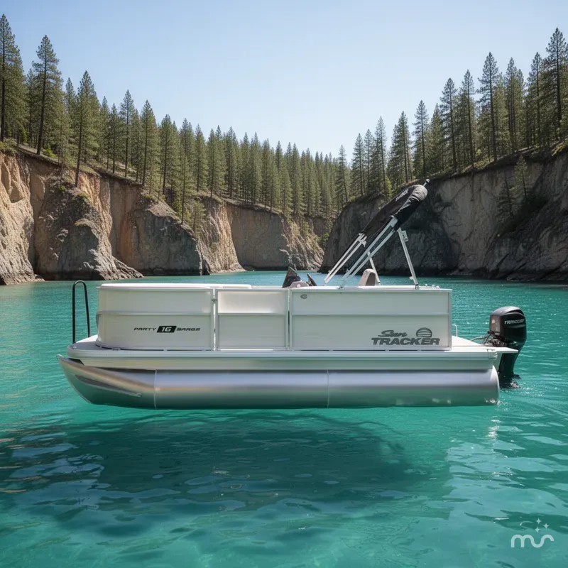 Slide: The Image of Sun Tracker Party Barge 16 DLX 2026 - 2
