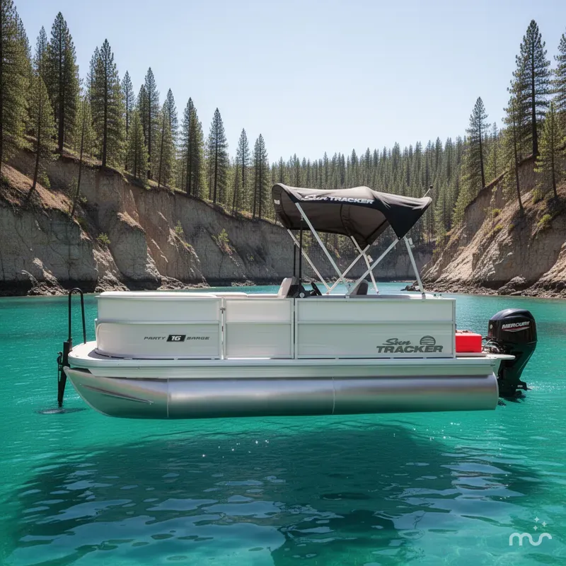 Slide: The Image of Sun Tracker Party Barge 16 DLX 2026 - 2