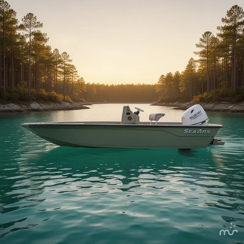 Slide: The Image of SeaArk Bay Runner 210 W/Suzuki 140HP Engine And MMT Tande 2025 - 2