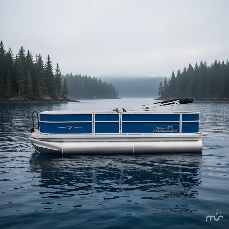 Slide: The Image of Sun Tracker Party Barge 18 DLX 2026 - 2