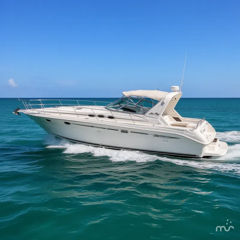 Slide: The Image of Sea Ray 400 Express Cruiser 1999 - 2