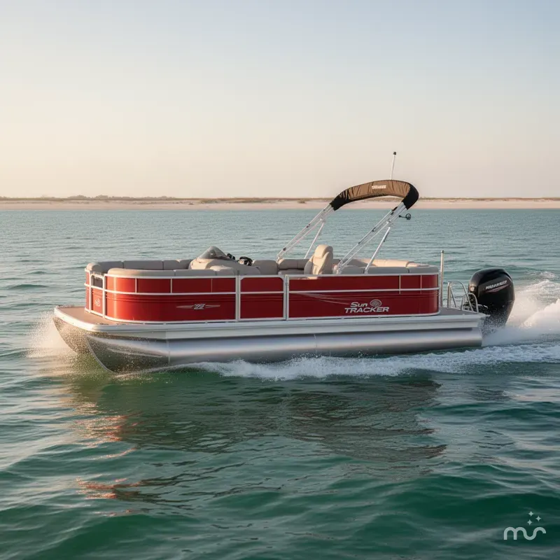 Slide: The Image of Sun Tracker Party Barge 22 DLX 2026 - 4