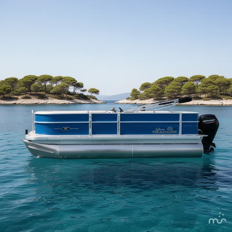 Slide: The Image of Sun Tracker Party Barge 18 DLX 2026 - 2