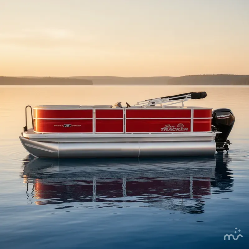 Slide: The Image of Sun Tracker Party Barge 18 DLX 2026 - 2