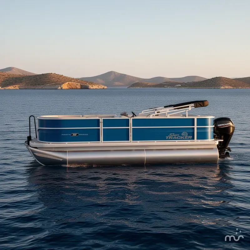 Slide: The Image of Sun Tracker Party Barge 18 DLX 2026 - 2