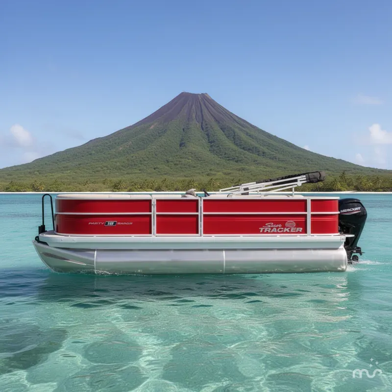 Slide: The Image of Sun Tracker Party Barge 18 DLX 2026 - 2
