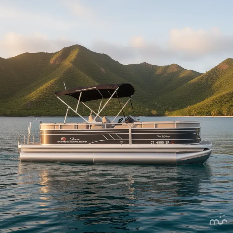 Slide: The Image of Sun Tracker Party Barge 22 DLX 2023 - 2