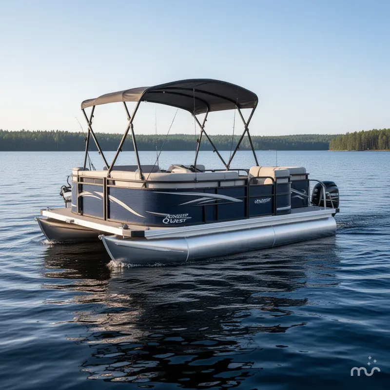 Slide: The Image of Angler Qwest Pontoons 7513 LEISURE CRUISE 2026 - 2