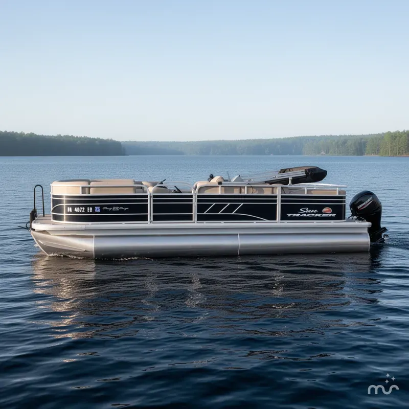 Slide: The Image of Sun Tracker Party Barge 22 RF DLX 2022 - 2