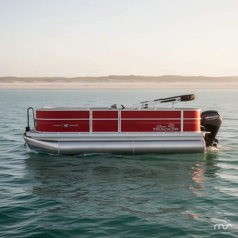 Slide: The Image of Sun Tracker Party Barge 18 DLX 2026 - 2