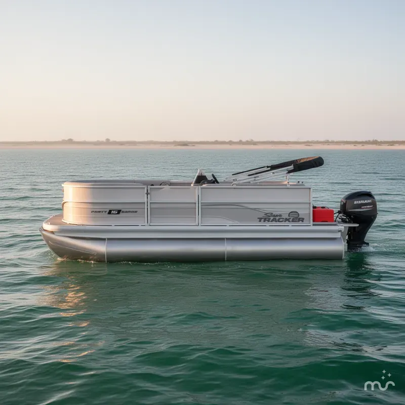 Slide: The Image of Sun Tracker Party Barge 16 DLX 2026 - 2