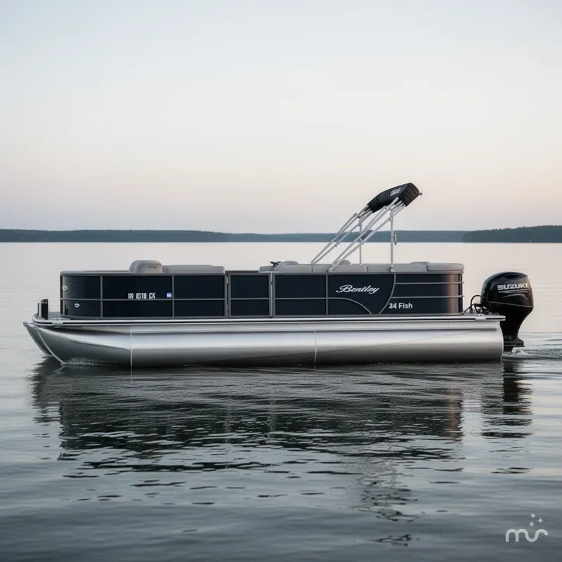 Slide: The Image of Bentley Pontoons 243 Fish - Three Quarter Tri-Toon 2023 - 2