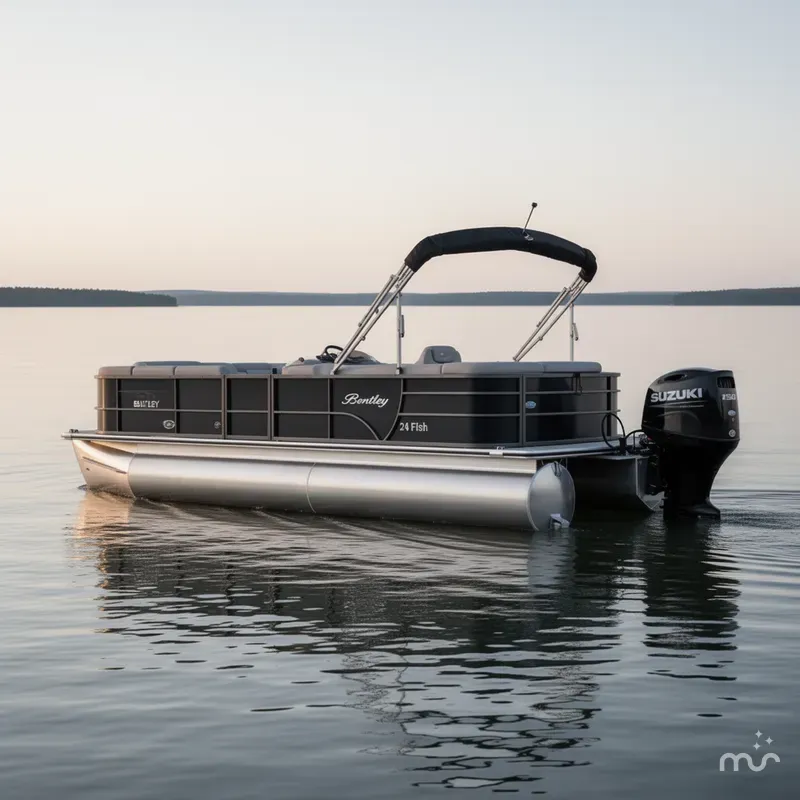 Slide: The Image of Bentley Pontoons 243 Fish - Three Quarter Tri-Toon 2023 - 4