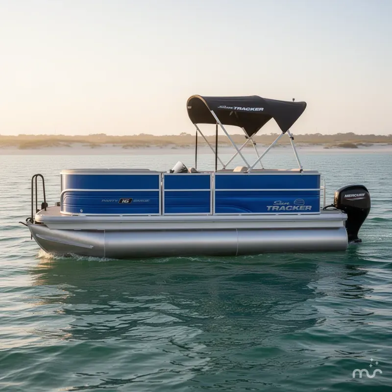 Slide: The Image of Sun Tracker Party Barge 16 DLX 2026 - 2