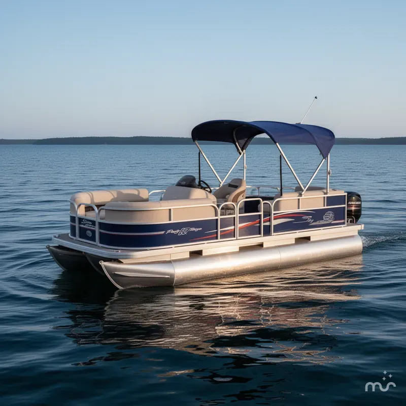 Slide: The Image of Sun Tracker Party Barge 18 DLX 2017 - 4