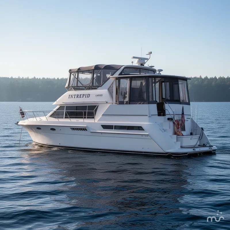 Slide: The Image of Carver Yachts 405 Aft Cabin Motor Yacht 1997 - 2