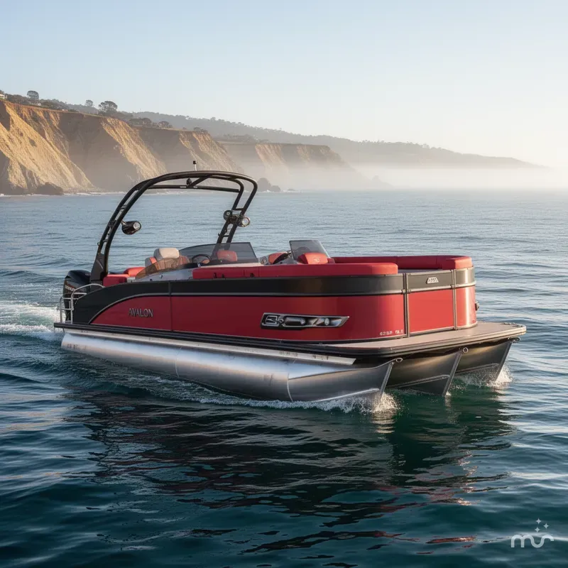 Slide: The Image of Avalon Catalina Quad Lounger Shift Windshield - 27 FT w/ 425HP Mercury! 2026 - 2