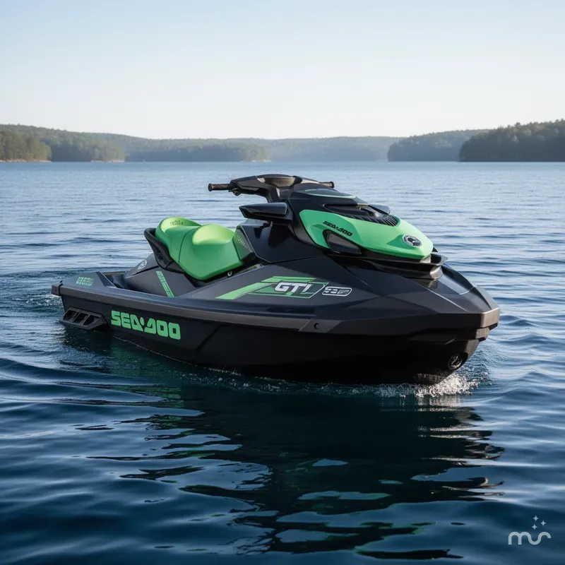 Slide: The Image of Sea-Doo GTI™ SE 130 iBR Tech, Audio, iDF, iBR SE 130 W AUDIO, Ibr, Idf, BLACK & GREEN 2026 - 1