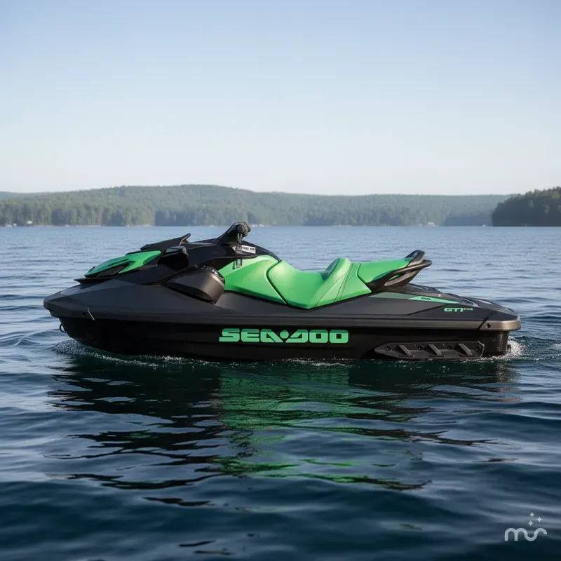 Slide: The Image of Sea-Doo GTI™ SE 130 iBR Tech, Audio, iDF, iBR SE 130 W AUDIO, Ibr, Idf, BLACK & GREEN 2026 - 2