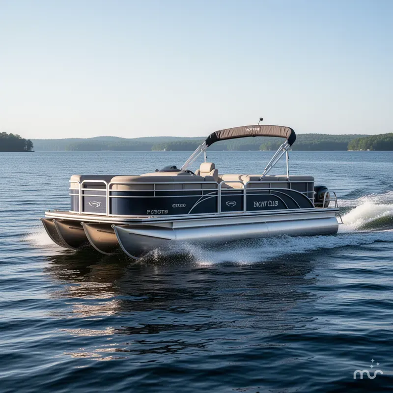 Slide: The Image of Yacht Club 18' Pontoon trailer 2023 - 2