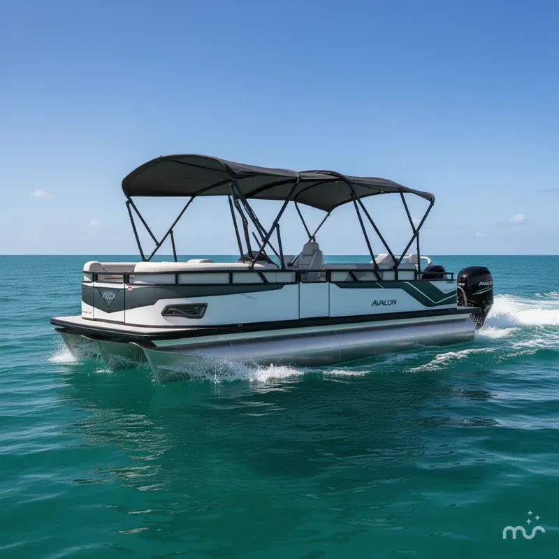 Slide: The Image of Avalon 2385 Venture 85 Rear Fish, Tri Toon, High Performance 2026 - 2
