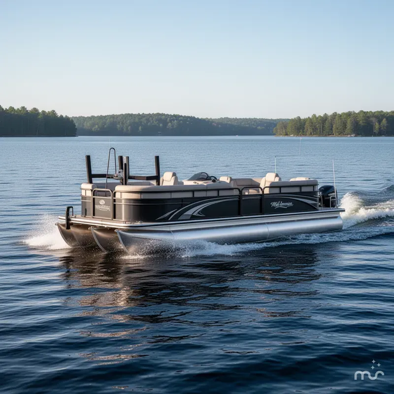 Slide: The Image of Mid America Trailer PT24T/13 TANDEM AXLE PONTOON BUNK 2026 - 1