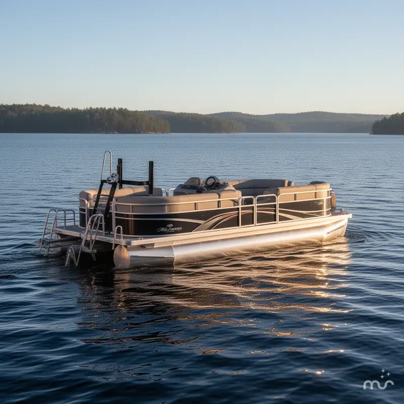 Slide: The Image of Mid America Trailer PT24T/13 TANDEM AXLE PONTOON BUNK 2027 - 1