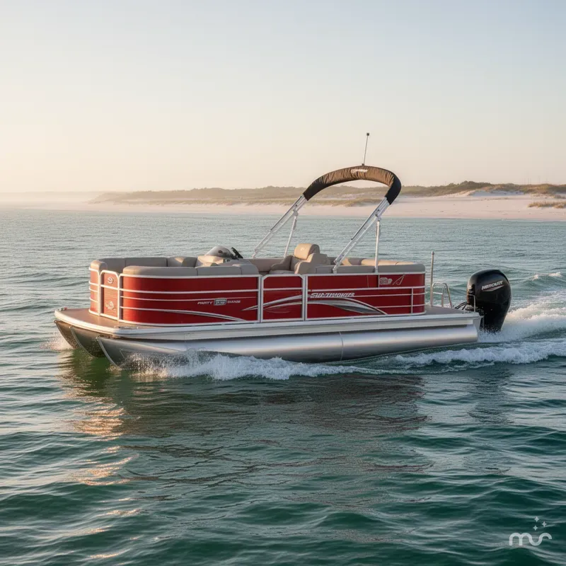 Slide: The Image of Sun Tracker Party Barge 22 DLX 2026 - 4