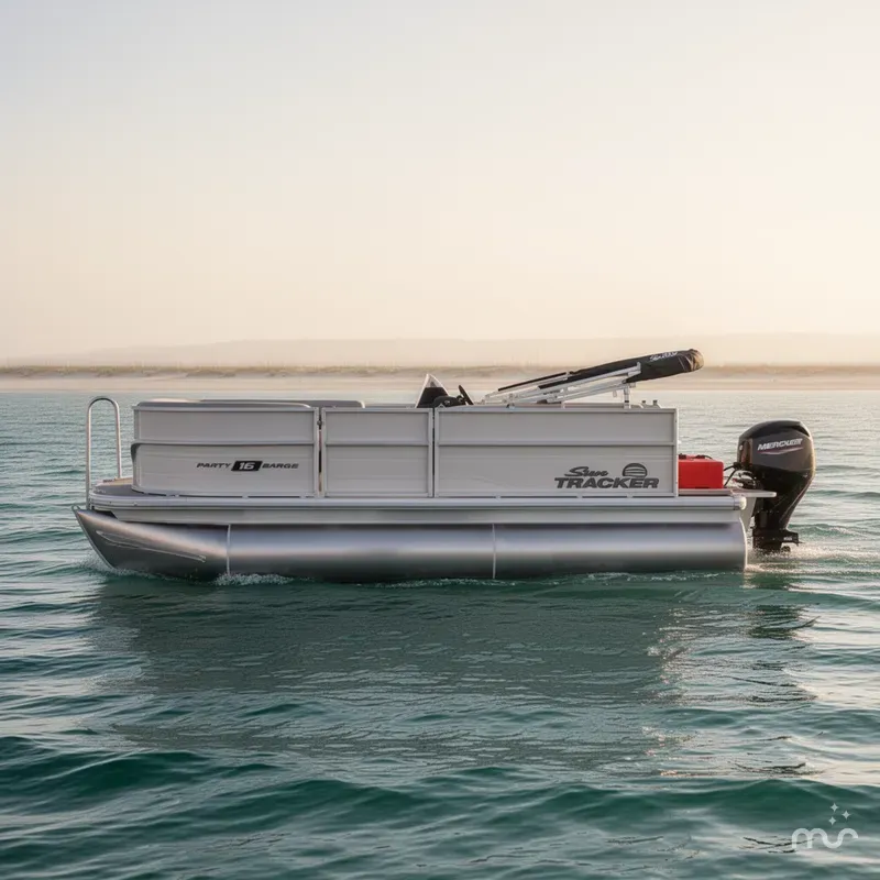Slide: The Image of Sun Tracker Party Barge 16 DLX 2026 - 2